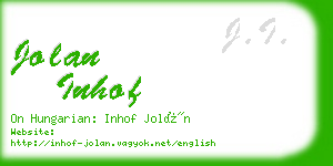 jolan inhof business card